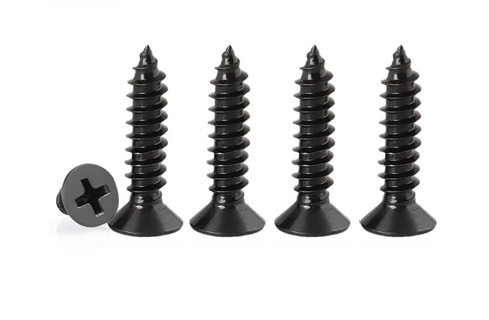 Black Self Tapping Screws for Wood,100pcs M4 x 10mm 304 Stainless Steel Flat Head 10mm screws for Furniture and Drywall (M5 x 20mm 50PCS)