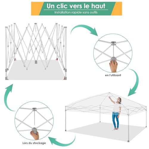 Image of COBIZI 9x9 Pop Up, Canopy Tent 10x10 for Parties, Backyard, Commercial, Waterproof and Portable Instant Shelter UV50+ Outdoor Canopy Gazebo