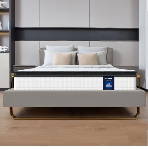 12 Inch White Queen Spring Mattress,Medium Firm with Gel Memory Foam,Individually Pocketed Coil,Fiberglass-Free Fire Retardant CertiPUR-US Certified,80"*60"*12"