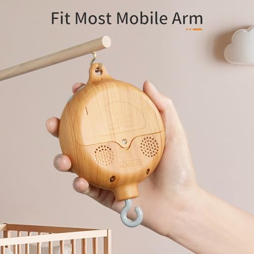 FEISIKE Crib Mobile Motor, Baby Crib Mobile Spinner Nursery Decor Mobile Music Box Volume Control 35 Infant Lullabies New