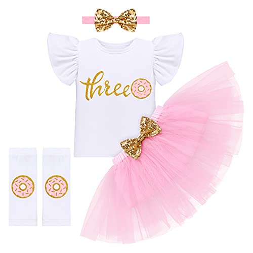 Robe de princesse bébé fille blanc pour célébrer ses trois ans de bonheur