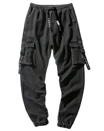 Men's Baggy Jeans Hip Hop Jeans Drawstring Multi Pocket Loose Jeans Fashion Dance Skater Skateboard Pants4