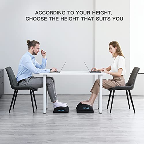 Huanuo Foot Rest For Under Desk At Work, With 2 Optional Covers For Replacing, Double Layer Adjustable Foot Rest For Office, Home, Airplane, Travel #TOP6