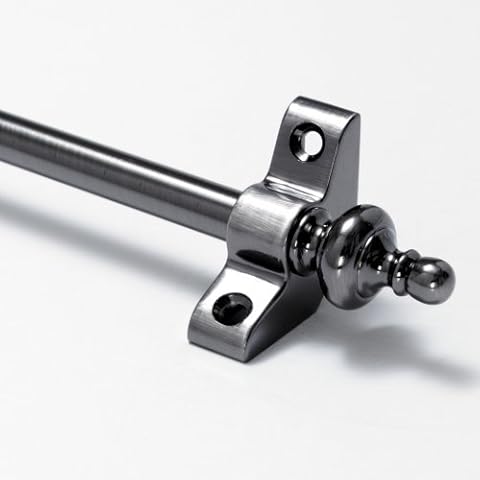 Simplicity Quality Stair Rods 3/8" x 28.5" Antique Pewter Flat bar Urn Finial Cover