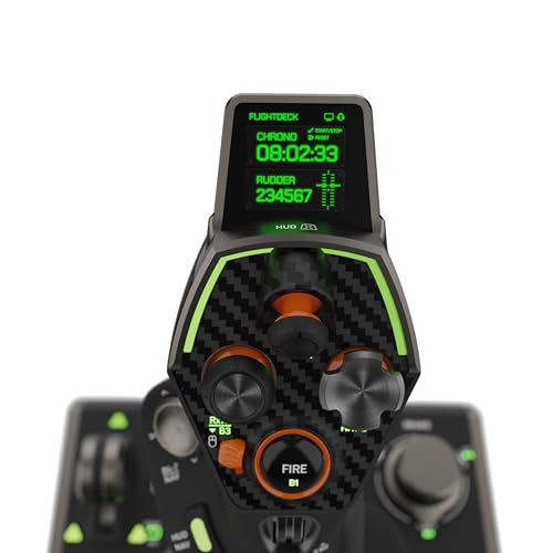 Image of Turtle Beach VelocityOne Flightdeck Universal HOTAS Simulation System Joystick & Throttle for Air & Space Combat Simulation For Windows 10 & 11 PCs - Touch Display & Buttons, 139 Programmable Controls (Renewed)