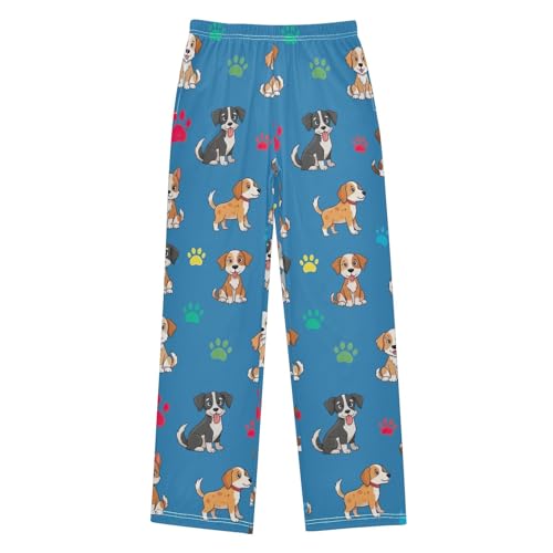 CHIFIGNO Boys Pants 13-14 Cute Dogs Blue Boys Relaxation Pants, Pants for Kids with Pockets