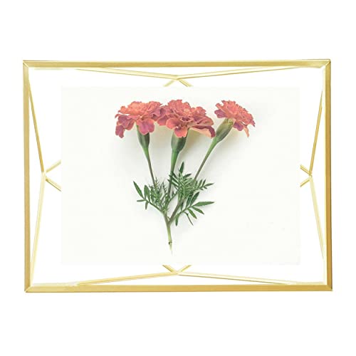 Porta Retrato Prisma Em Aço Umbra Dourado