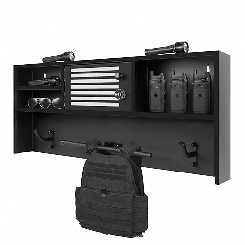 135lbs Heavy Duty Tactical Gear Rack, Wall Mounted Police Duty