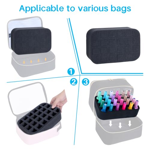 Image of Nail Polish Organizer Holder Foam Pad with Slots Store 24 Bottles | Foam Organizer Insert Suit for (15ml /0.5fl.oz) Nail Polish or Essential Oil Tray for Drawers