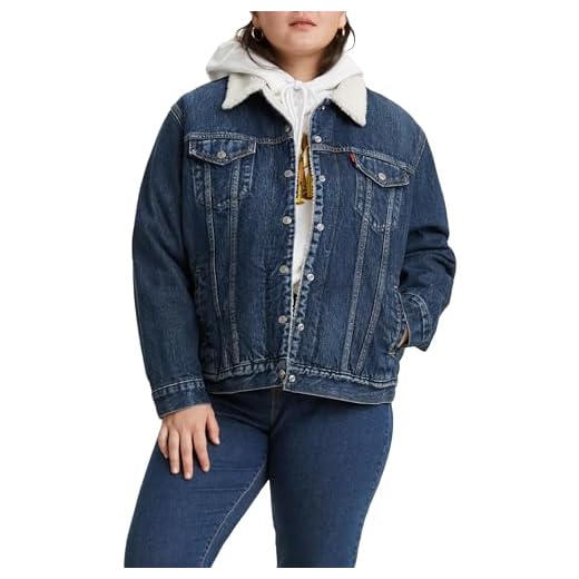 Levis Plus Size dam Pl Ex Bf Sherpa Trucker Jeansjacka