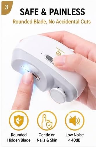 Electric Nail Clipper, Automatic Nail Trimmer and Polisher for Fingernails, Rechargeable Electric Nail Trimmer Tool with Clipping Storage for Adults and Seniors, Includes Heavy-Duty Toenail Clipper image 4