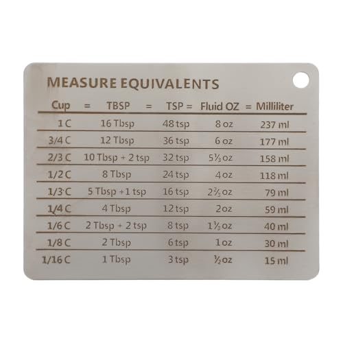 Zerodeko Tableau de Conversion des Mesures Magnétique en Acier Inoxydable Cuisine, Facile à Lire, Pratique pour Réfrigérateur, Accessoire de Cuisson Indispensable Couleur Couleur Aléatoire