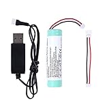 Cootime Professional Rechargeable Li-Ion Battery for AKAI EWI 5000 EWI Solo with Extension Cable and USB 2.0 Male Charging Cable Replacement Lithium Ion Battery Pack PH2.0 (TZ16650ZY/Green/Sales Set)