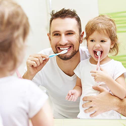LAOKEAI 4 Stück Baby Zahnbürsten - Extra Weiche Nano Zahnbürsten mit 10000 Extra Weichen Borsten & Zungenreinigerfür Kinder 2-12 Jahre