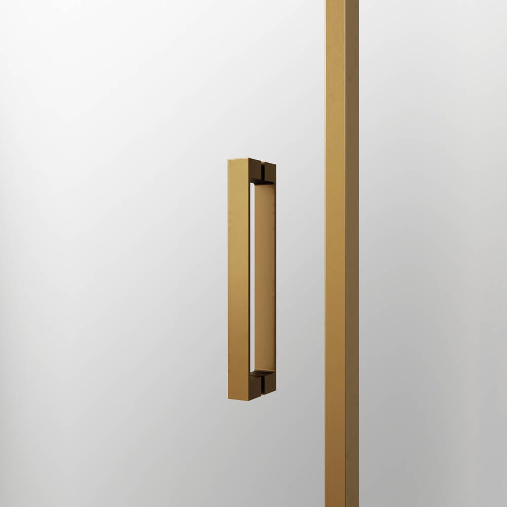 GME - Mampara Ducha Oro Dos Puertas 2 Fijas + 2 Correderas 140cm | Mampara de Cristal Reversible, Perfilería con Ancho Adaptable y 195cm de Altura | Vidrio con Grosor 6mm y Cierre Magnético