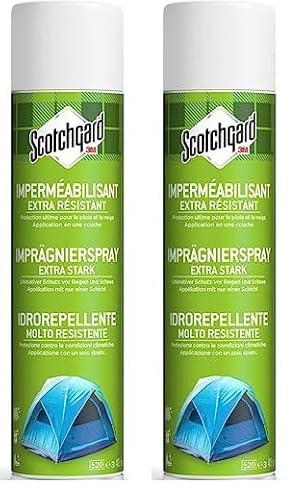 Scotchgard Spray Imperméabilisant Extra Résistant, 400ml - Idéal pour Proteger les Tentes, Sacs à dos, Vêtements d'extérieur, Équipements Sportifs (Lot de 2)