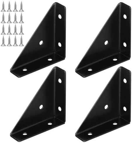 4Pcs Triangle Corner Braces Brackets, Black Angle Shelf Brackets ...