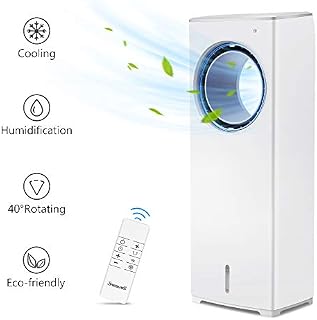 BREEZEWELL 2-in-1 Evaporative Air Cooler, Tower Fan, Swamp Cooler w/ 3 Wind Speeds