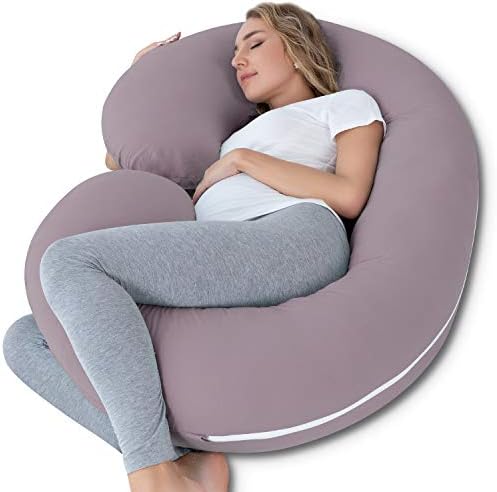 INSEN Pregnancy Pillow,Maternity Body Pillow for Pregnancy, C Shaped Body Pillow for Pregnant Women, Purple