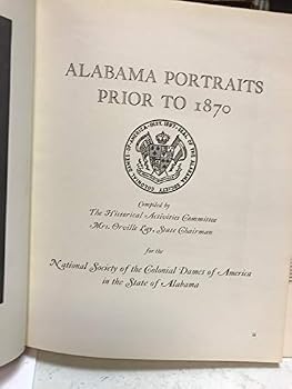 Hardcover Alabama Portraits Prior to 1870 Book