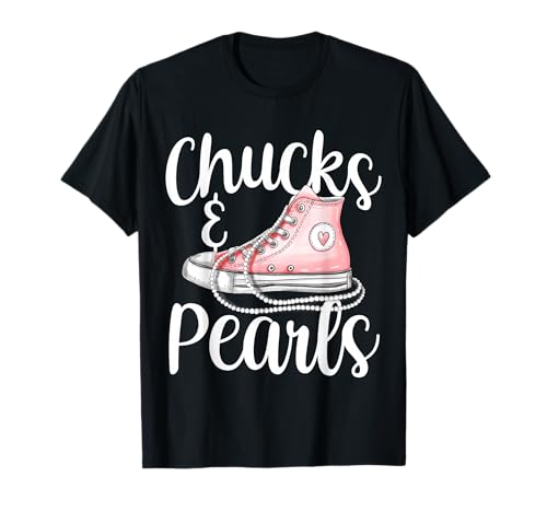 Chucks And Pearls Democrat Gift US President Kamala Harris T-Shirt