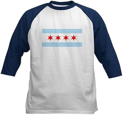 CafePress Chicago Flag Baseball Jersey Kids Cotton Baseball Jersey, 3/4 Raglan Sleeve Shirt