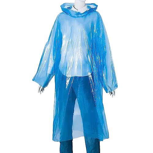 Allextreme Poncho Raincoat with Hood Water Resistant Rain Protection Rainsuit Reusable Raingear for Outdoor Traveling (Random Color, Pack of 3)