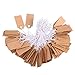 Étiquettes de Marquage Étiquettes de Prix Étiquettes de Prix Vierges Inscriptibles Tags d'Affichage avec Corde de Suspension Élastique, Kraft (300 Paquets, 1.02 x 0.47 Pouce)