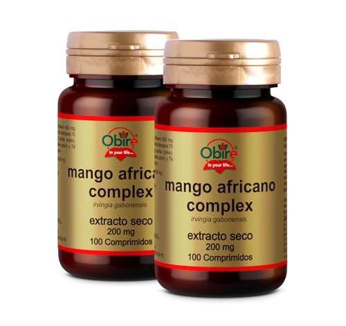 Obire | Mango africano (complex) 200 mg | Extracto Seco 100 Comprimidos (Pack 2 unidades)