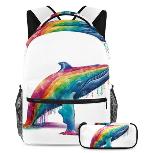 Sac à dos polyvalent 2 pièces océan coloré grand cartable motifs graphiques