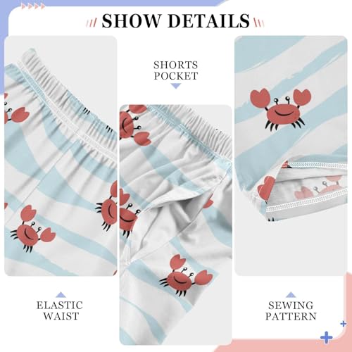 Crab with Love Boys Long Pants Soft Trousers Elastic Waist Kids Lounge Bottoms with Pockets S-XL4