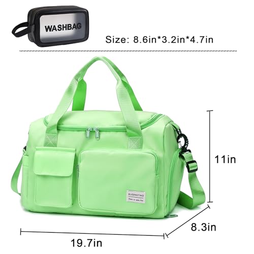 Image of Small Gym Bag for Women, Travel Duffle Bag Carry On Weekender Bag with Shoe Compartment