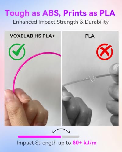 Image of VOXELAB HS PLA+ Filament 1.75mm, High Speed PLA Plus 3D Printer Filament, 1kg (2.2lbs) for Most FDM 3D Printers, Enhanced Toughness & Smooth Printing, Superior Layer Adhesion(Magenta)