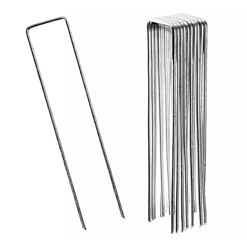 Flandria 10 agrafes Acier galvanisé Ø 3 mm H17 cm L3.5cm - Piquer pour Fixer Toiles Jardin, Tuyau, paillage Cover