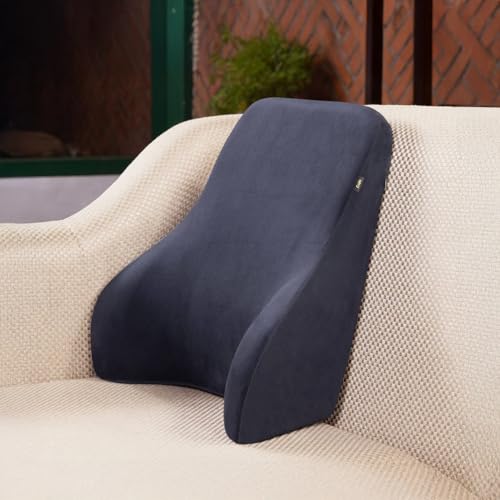 What Type of Couch is Best for Your Back: Top Cushions for Support 4 Frido Ultimate Sofa Backrest Cushion for Sofa & Bed | Ergonomic Lumbar Support Memory Foam Cushion for Back Pain Relief | Perfect for Reading | Relaxing & Upright Sitting | Velvet Cover- Bluish Grey