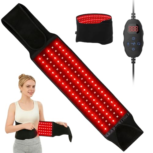 WDKXCN Red Light Belt Waist Belt with 5 Modes Adjustable and 140 LEDs Massaging Belts with 660nm & 850nm Near-Infrared Light LED Lamp Waist Pad Suitable for Shoulder Back Waist and Abdome