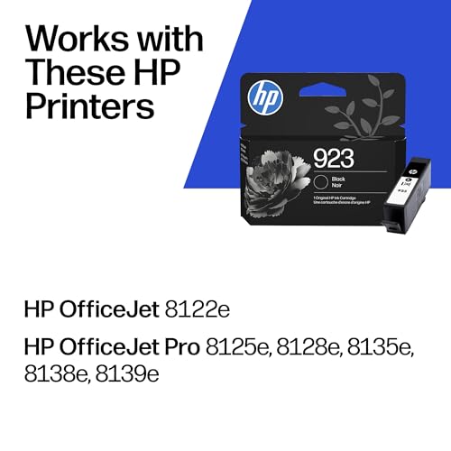 Image of HP 923 Black Ink Cartridge Printers | Works with Printer Series: OfficeJet 8120, OfficeJet Pro 8130 | Eligible for Instant Ink | 4K0T3LN, Pack of 24