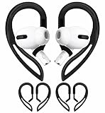 2 Pairs Ear Hooks Compatible with AirPods 3 2 1 and Pro 2 Pro, 360° Rotation Adjustable Length Anti-Slip Sport Outdoor Earhooks Tips Holder Compatible with AirPods Pro 2 Pro and 1 2 3 - Black