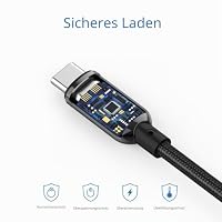 SooPii 100W 3M USB C auf USB C Kabel mit LED Display,Nylon Braided,Schwarz – Ansicht 7