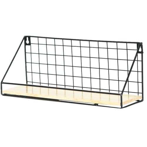 DOITOOL Estante de Pared de Hierro Grande Negro sin Perforaciones Estante de Almacenamiento Creativo para Cocina y Dormitorio Perchero de Pared Multifuncional para Colgar y Organizar