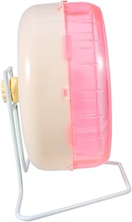 TOGEVAL Juguete Rodante con Forma de Ardilla Soporte para Rueda para Mascotas 22 Cm Color Rosa Rueda de Juego Interactiva para Animales Pequeños Plástico Seguro