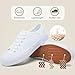 Uoidru White Tennis Canvas Shoes for Women Black Canvas Sneakers Womens Fashion Sneakers Classic Lace Up Walking Shoes (White,US7.5)
