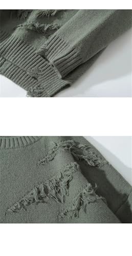 Unisex Round Neck Sweater Trendy Loose Fit Knitted Pullover Streetwear Autumn Winter Top4