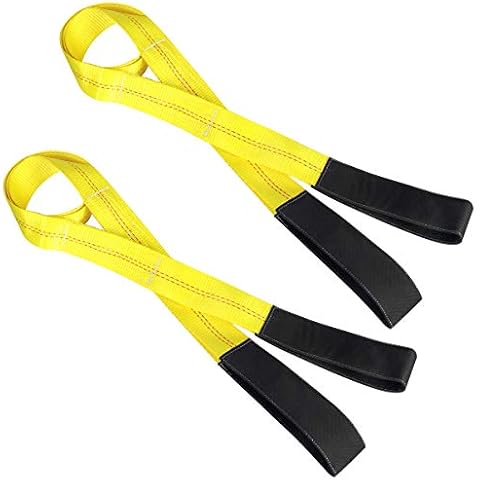Lift Sling Straps, JCHL 6.5'X2 Heavy Duty Flat Eye Lift Sling 13,000 lbs Capacity Lifting Straps Nylon Tree Saver Recovery Strap Web Sling Winch Strap 2-Pack Cover
