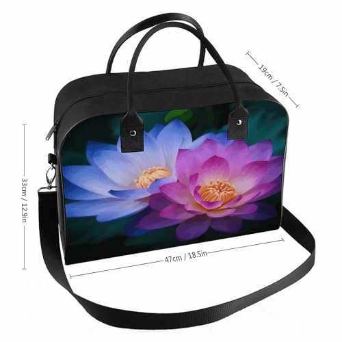Travel Bag Lightweight Overnight Bag Portable Lotus Flower1 Print Tote Bags For Women And Men2