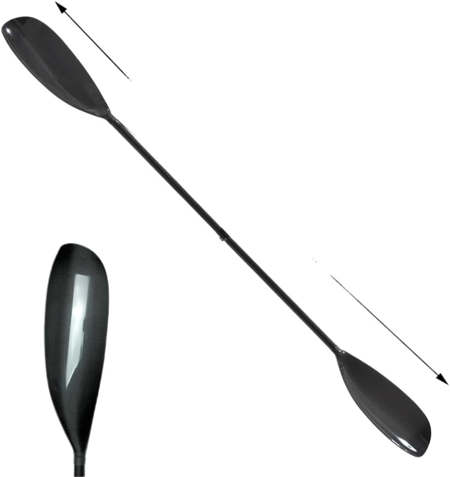 2 Piece Carbon Fiber Wing Paddle Spoon Kayak Paddle Double Head 760g Ultra Light 10cm Adjustable 10cm