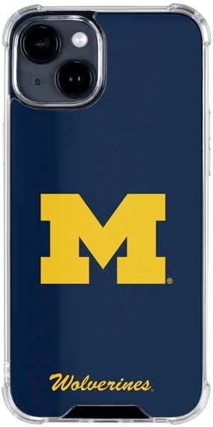 Skinit Clear Phone Case Compatible with iPhone 15 Plus - Officially Licensed University of Michigan Wolverines M Design