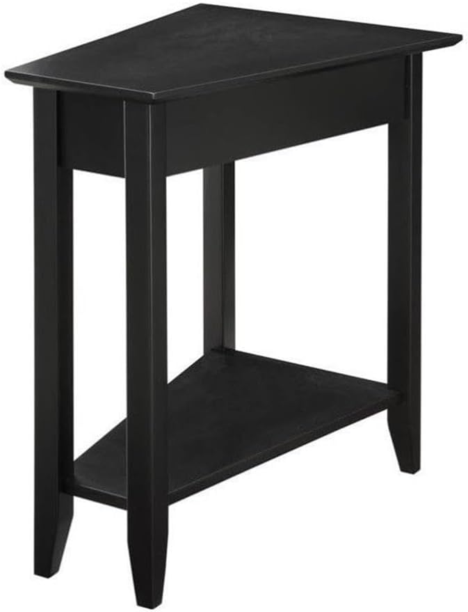 Pemberly Row End Table Coffee Accent Table, Rectangle, Contemporary, Indoor with 1 Shelf in Wood, Black