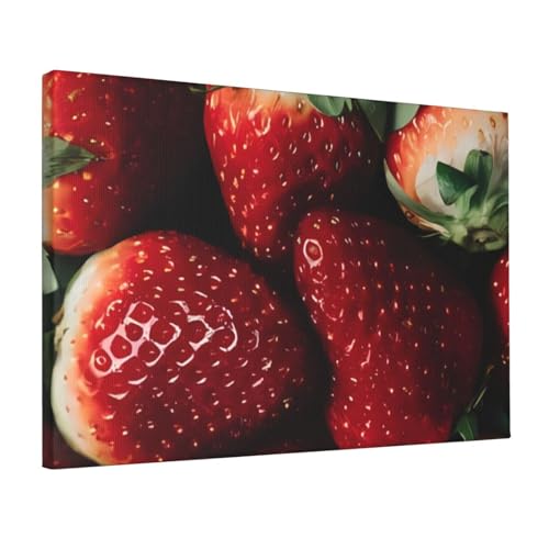 Poster fraises sur toile sans cadre avec impression haute définition 30x45cm