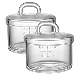 Perfecto para el control de porciones. Mide 8 cm * 5,5 cm, el tamaño pequeño de 150 ml permite a nuestros invitados probar una variedad de delicias sin llenarse. Además, las medidas en el costado del tazón muestran mililitros y onzas, lo que lo ayuda a medir los alimentos con precisión durante la preparación de alimentos.